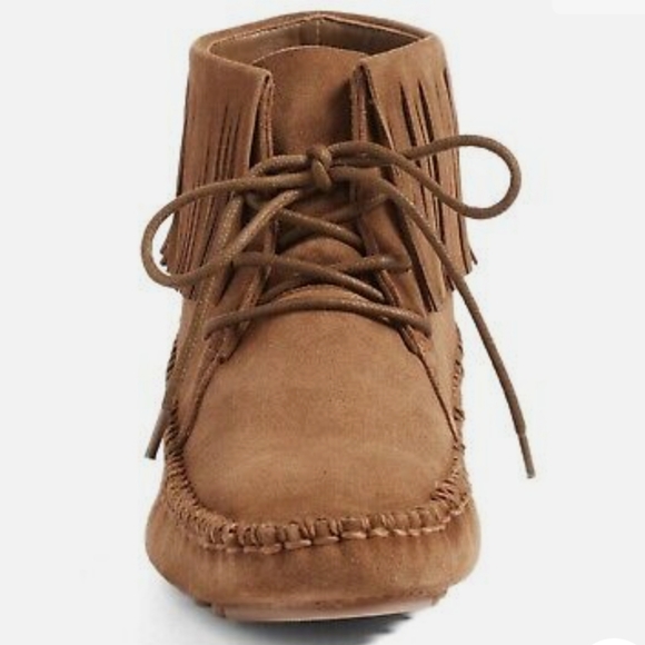 Tory Burch Shoes - Tory Burch Sonoma Moccasin Ankle Fringed Loafers Booties